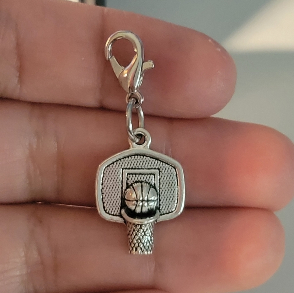 Clipon basketball charms planner charm clip on dreadlocks beads bracelet charms